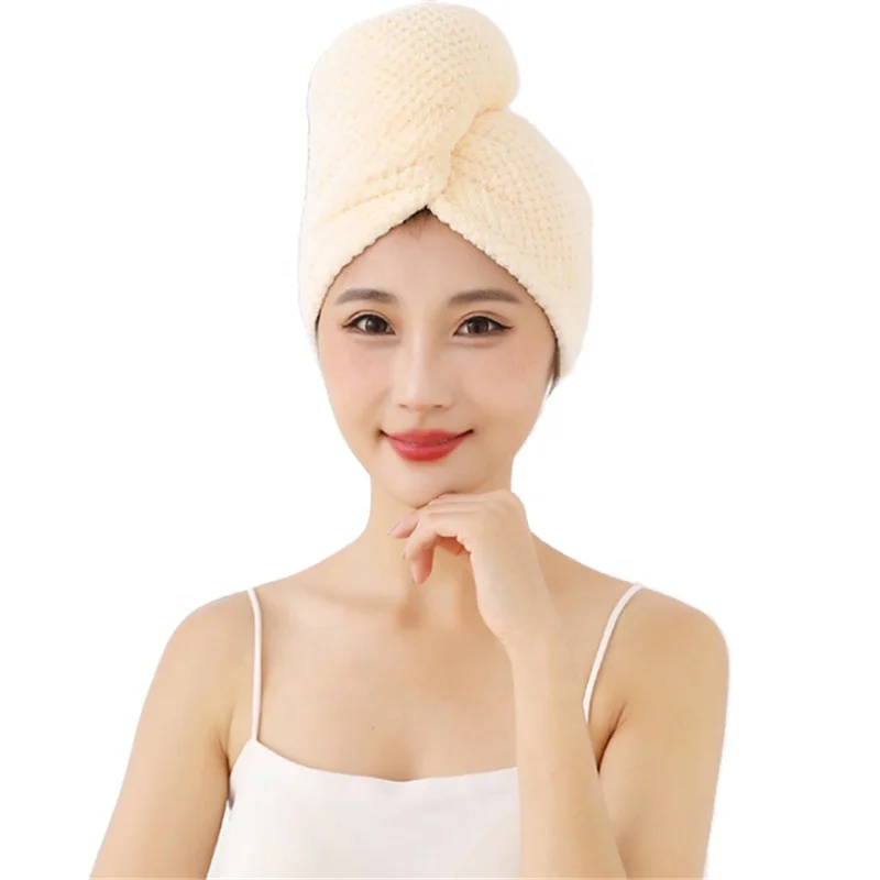 Pineapple Plaid Microfiber Hair Drying Hat Hair Towel Cap Bath Hat Microfiber Wrap Turban Towel Cap Turban Hair Dry Bath Cap