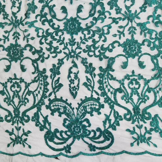 
Wholesale elegant african organza 100% polyester mesh lace fabric with seq for wedding dress 