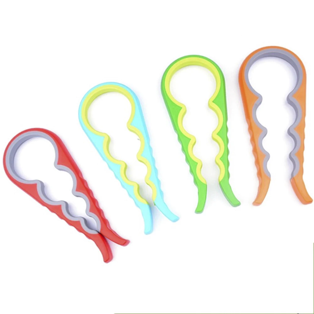 4In1 Jar Opener Screw Cover Easy Grip Can Bottle Opener Twist Off Lid Quick Opening Cooking for Weak Hand Arthritic Kitchen Gadg