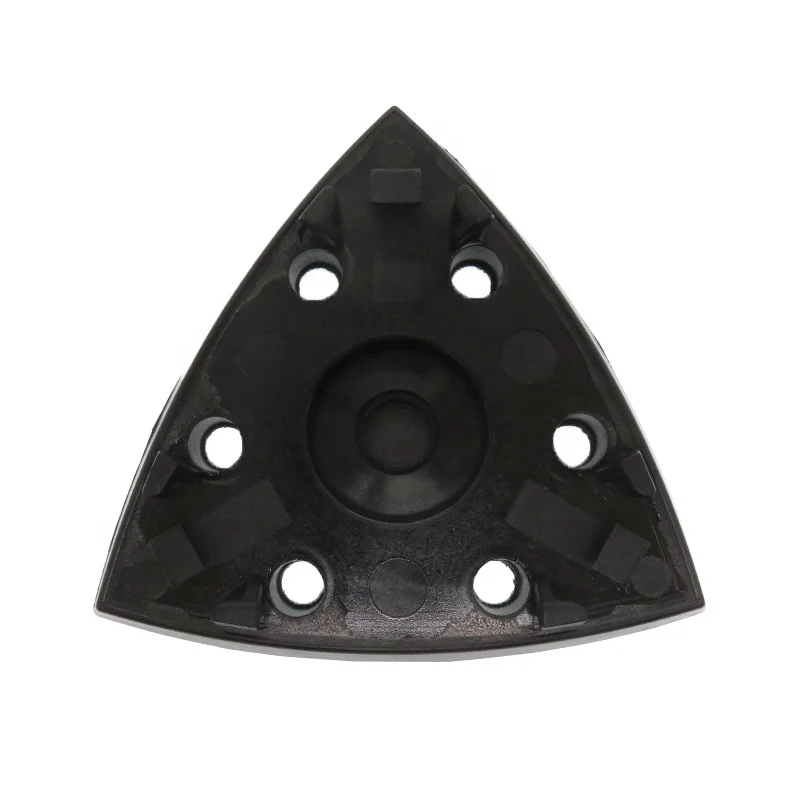 90*90*90MM 6Holes Triangular Black Hook and Loop PU Air and Electric Backing Pad  Sanding Pad for Polishing
