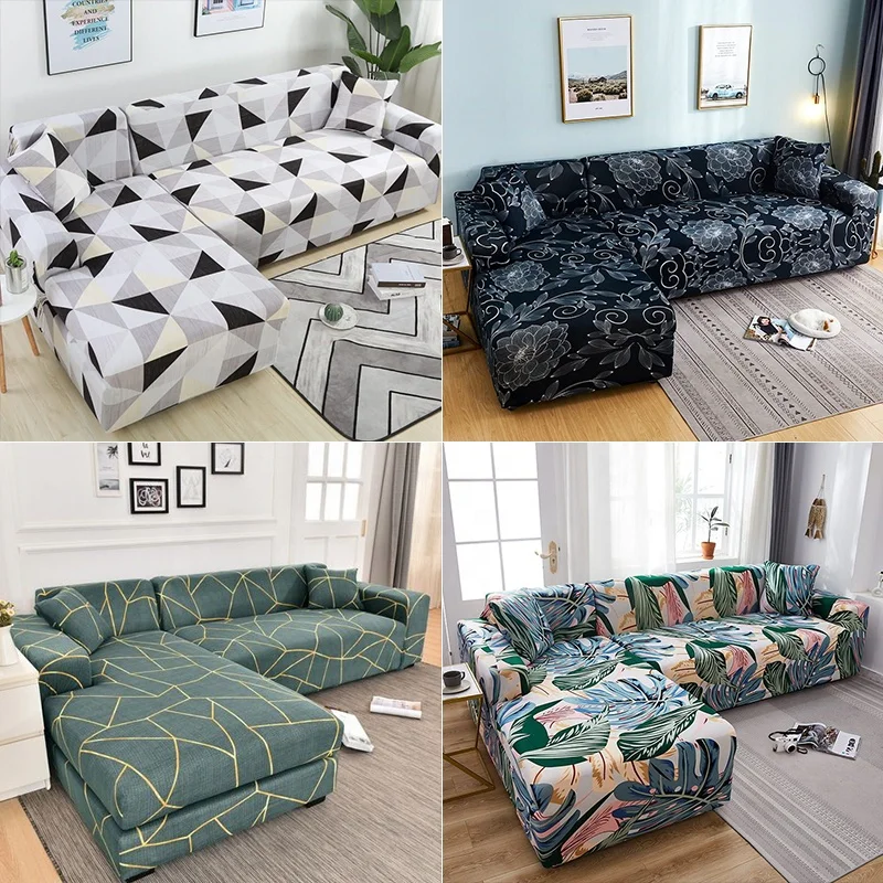 Wholesale Custom Geometric Patterns Sofa Cover Printing Design Elastic Couch Cover