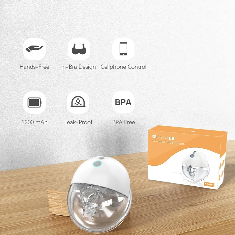 portable electric wearable breastpump hands free noiseless mother milk breastfeed vacuum double breast pump
