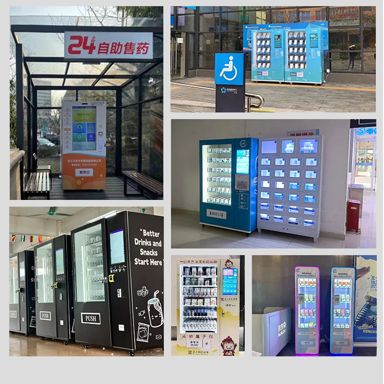 2024 December Hot Selling Combo Vending Machines Drink Vending Machine Outdoor 1400 Capacity 8 22 32 43 55 Inch Touch Screen
