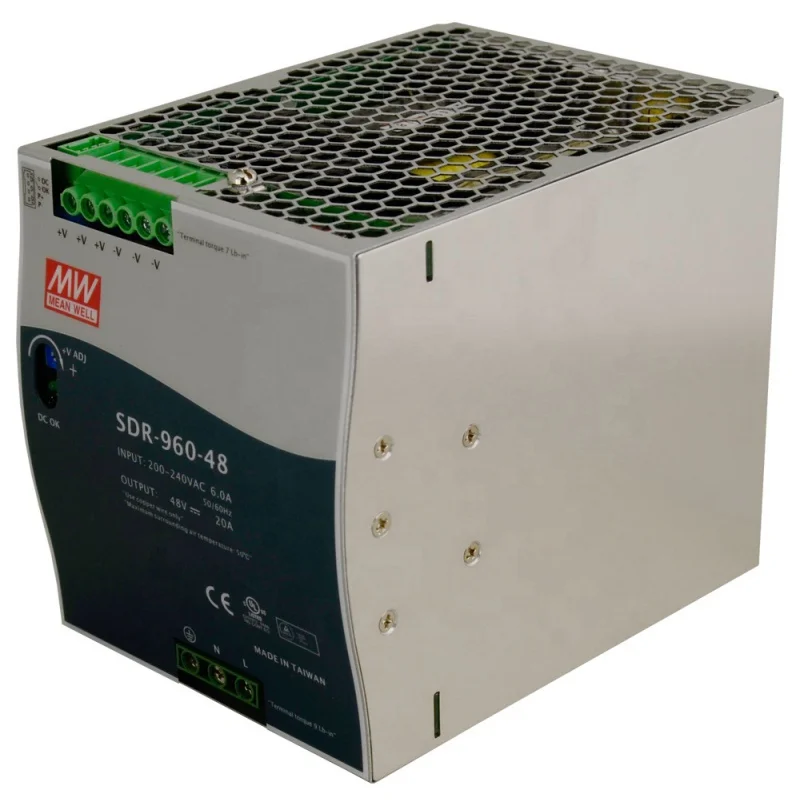 Original MEAN WELL SDR-960-48 960W 48V Single Output Industrial DIN RAIL with Power Supply