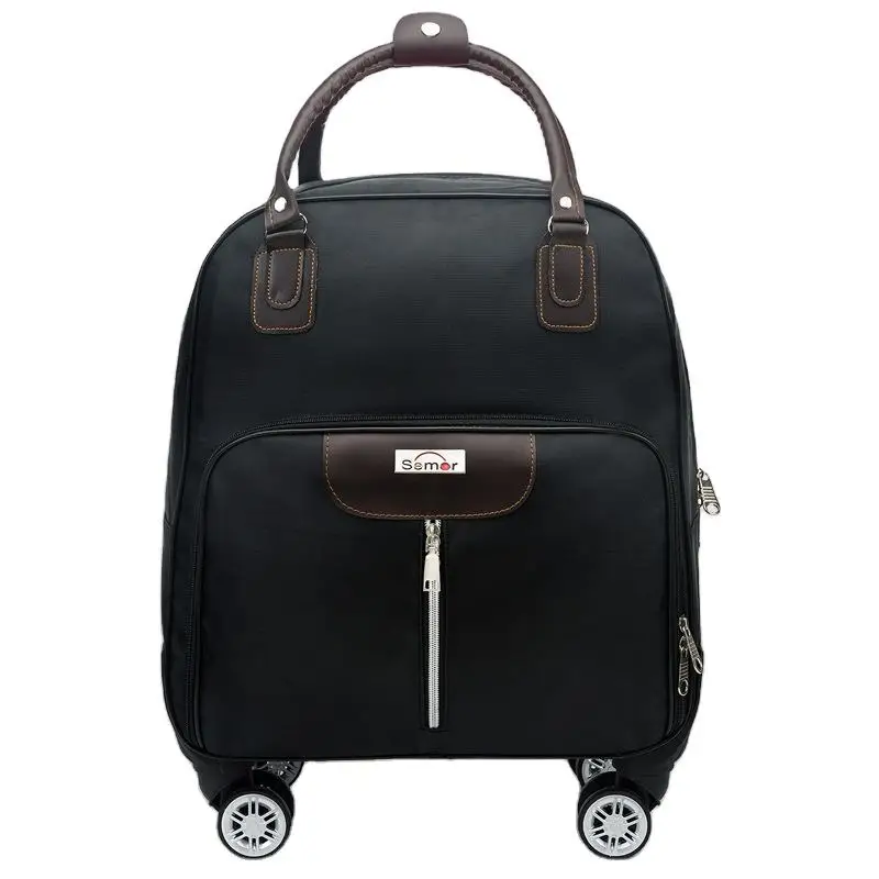 High Quality Suitcases Travel Oxford Cloth Zipper Wheeled Portable Cabin Trolley Hand Luggage Bag