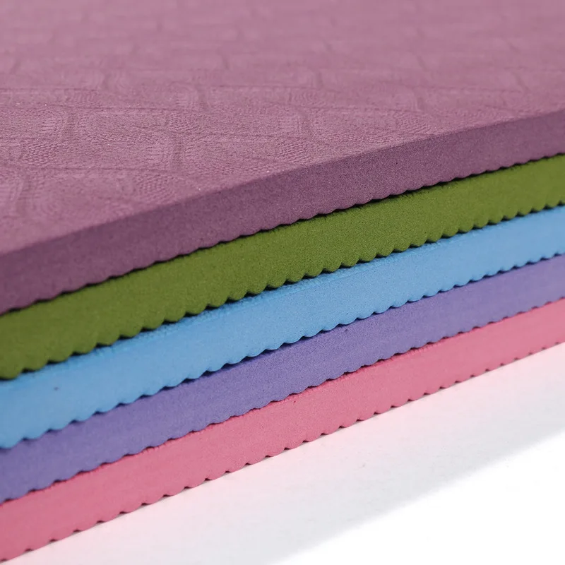 Custom 80cm width 6mm 8mm eco friendly gym exercise bodybuilding mat double side anti slip TPE yoga pilates mat