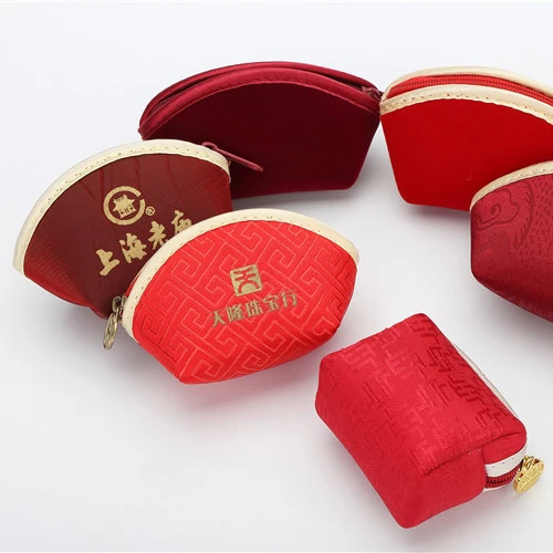 Custom logo Pouches Jewellery Zipper Velvet jewelry Pouch Packaging Bag