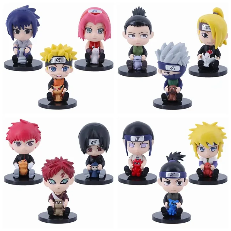 2 Styles 6PCS/SET Hokage Sasuke Minato Kakashi Model Collection Toys Figurine Statues Gifts PVC Anime Action Figures for Kids