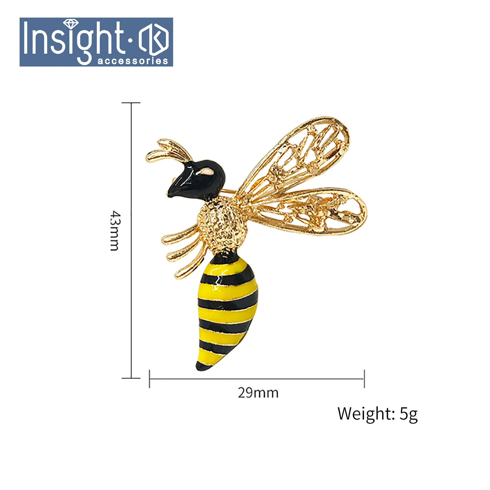 Hot Sale Embellishment Jewelry Fashion Insect Enamel Brooch Bee Rhinestone and Pearl Brooch For Suit