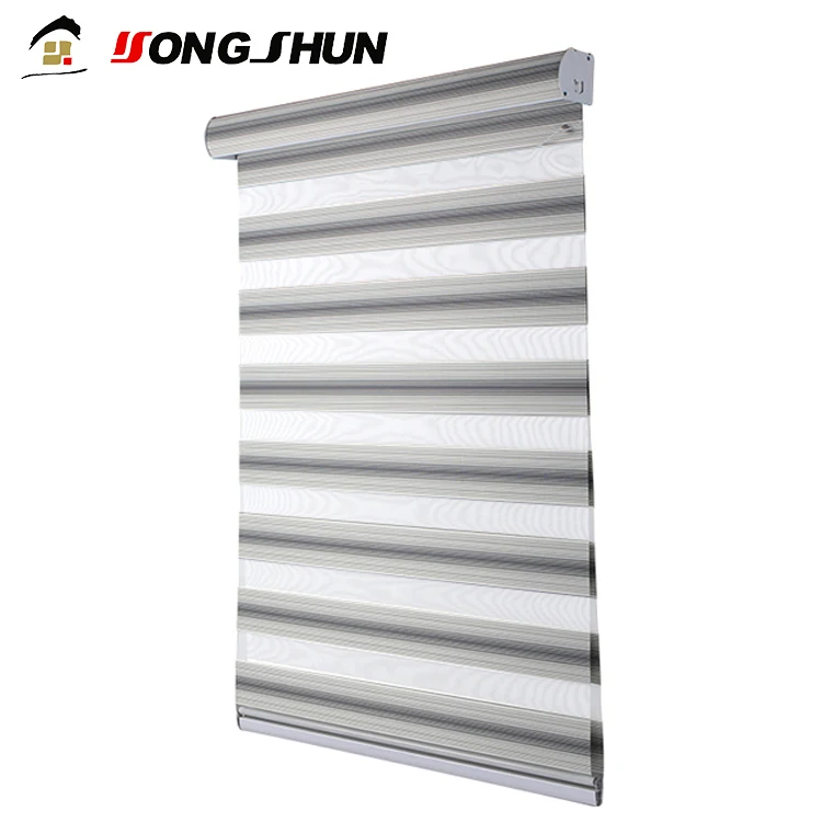 Zebra Blinds Blackout Roller Electric Motorized Remote WIFI Window Control Day and Night Zebra Blinds