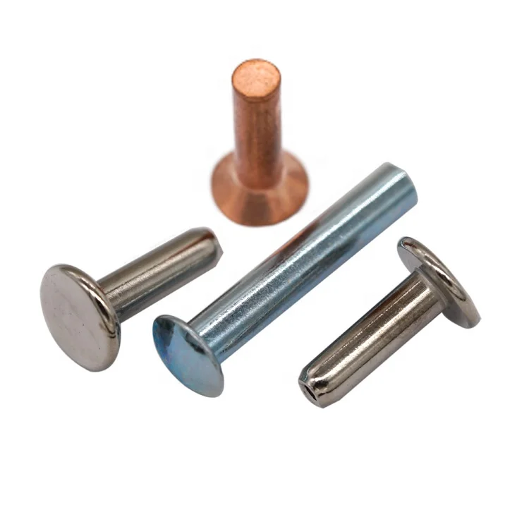 
new arrival OEM aluminum soild rivet custom brass copper Metal semi-tubular Rivets 