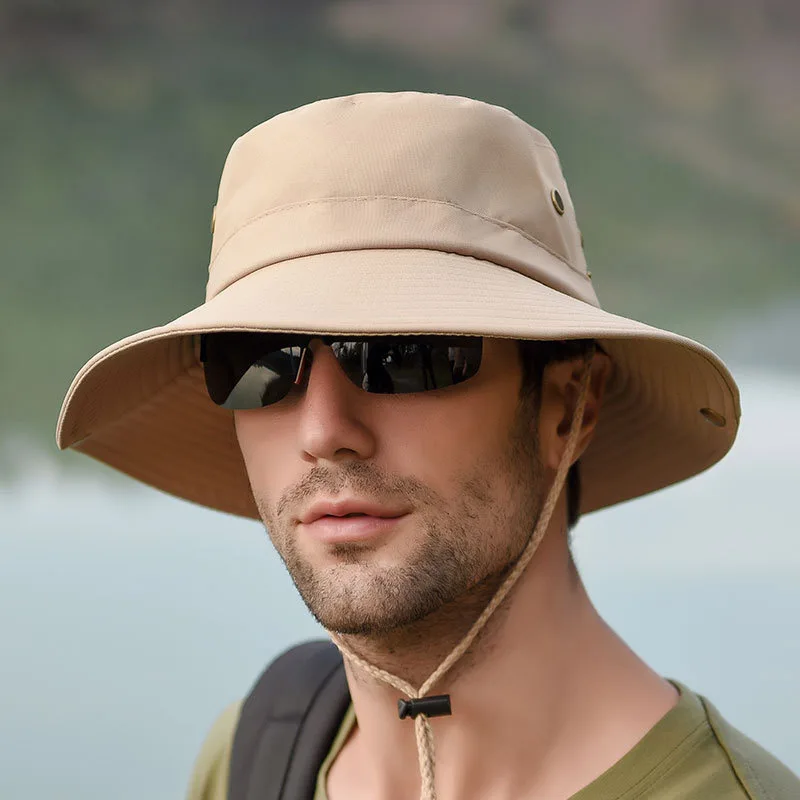 Outdoor Wide Brim Sun Protect Hat, Classic US Combat Army Style Bush Jungle Sun Cap for Fishing Hunting Camping