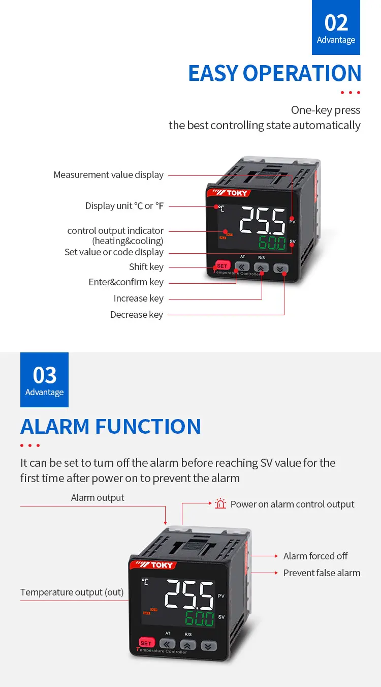 Heat Cool Thermostat Molde De Thermoregulator Temperature Controller With Alarm Output