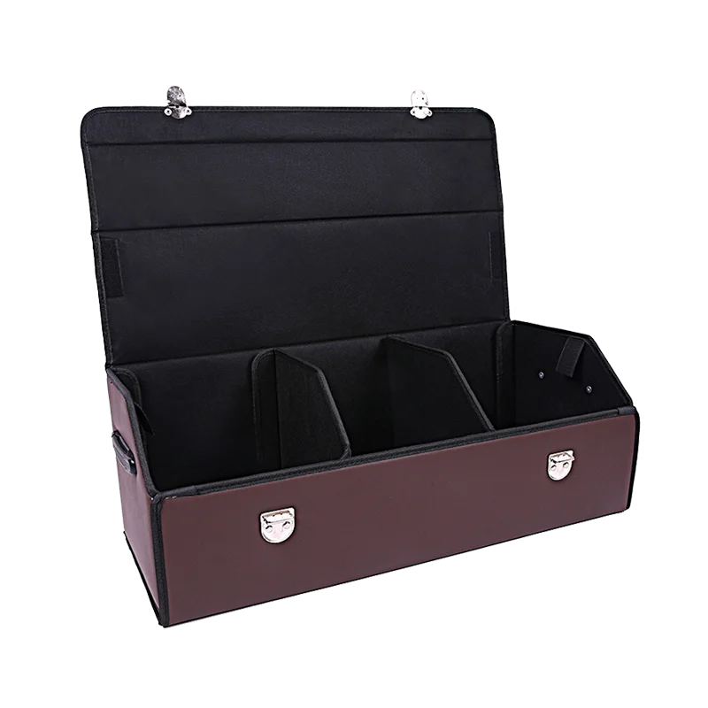 Aliotop High-grade Waterproof Folding Car Storage Box Boot Trunk Organizer Leather Car Trunk Organizer