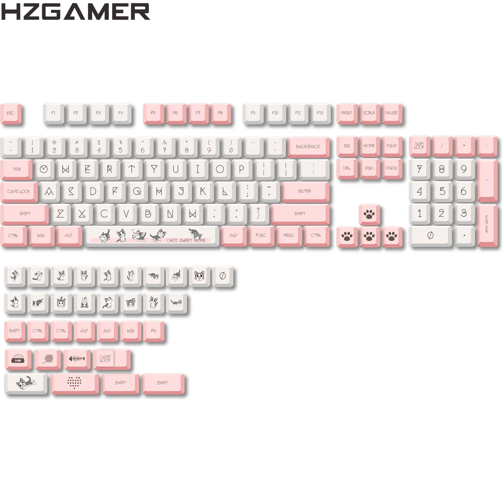 HZGAMER Customized Keycaps, PBT XDA Profile Keycap for Mechanical Keyboard ISO ANSI Layout Keycaps