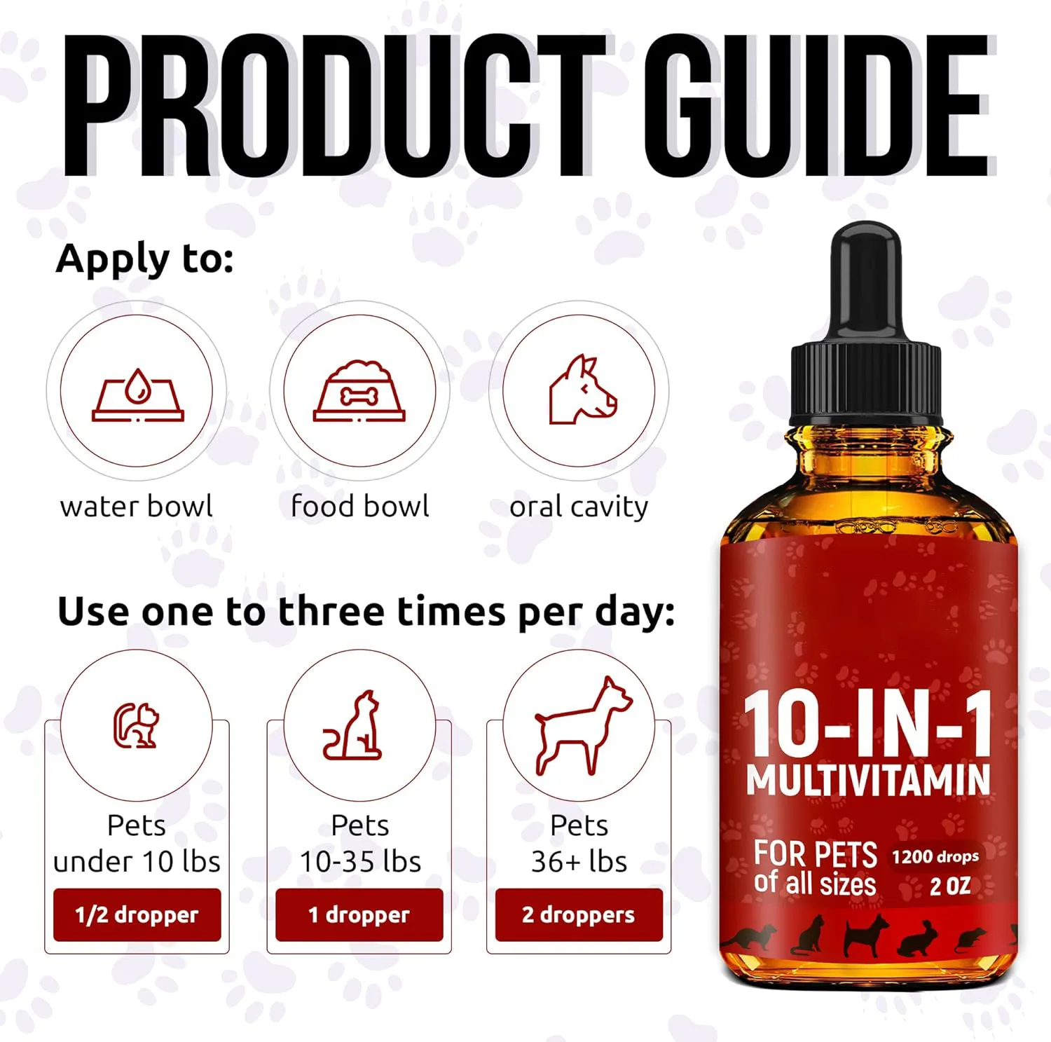 OEM  10 In 1 Cat & Dog Multivitamin Drops Liquid Cranberry Extract Pet Multivitamin Supplements Drops For Hip & Joint Health
