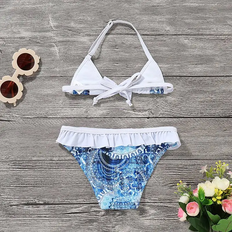 
2021 bikini manufacturer kids baby Bikini With Bow Tie Children Summer Swimwear Two Pieces Baby Girls Stylish Bathing Suits 