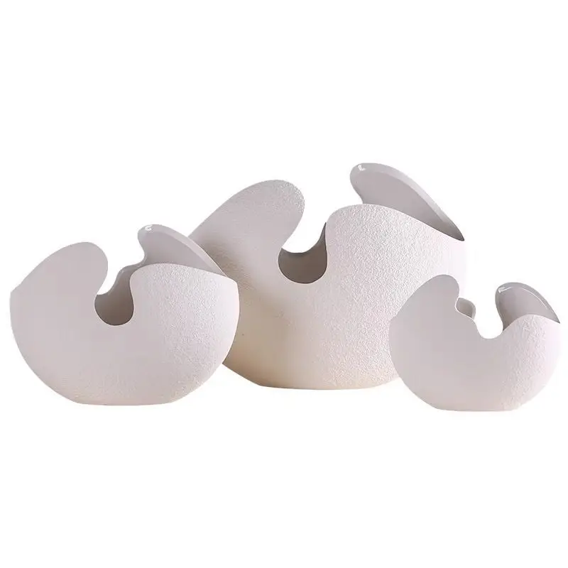nordic modern model room living room decoration house decoration interior arrangement white unique egg shape ceramic vase
