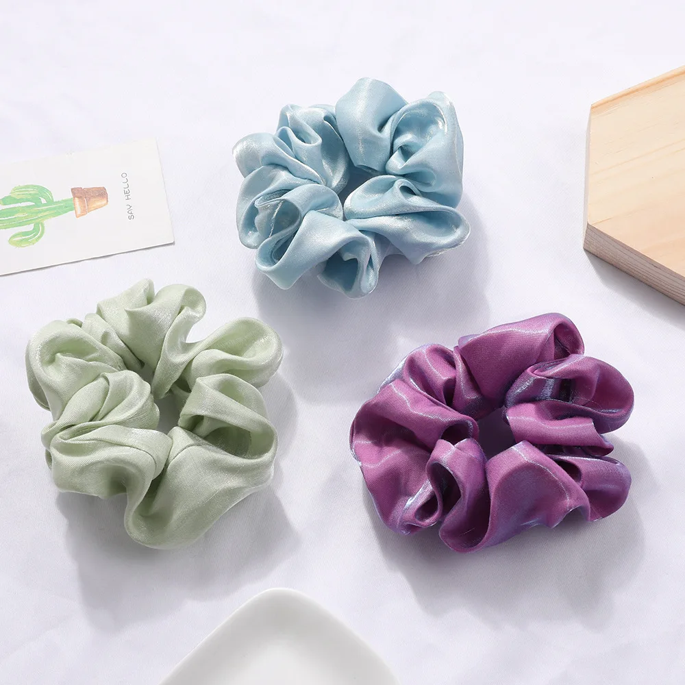 1PC Satin Silk Solid Color Scrunchies Elastic Hair Bands 2019 New Women Girls Hair Accessories Ponytail Holder Hair Ties Rope