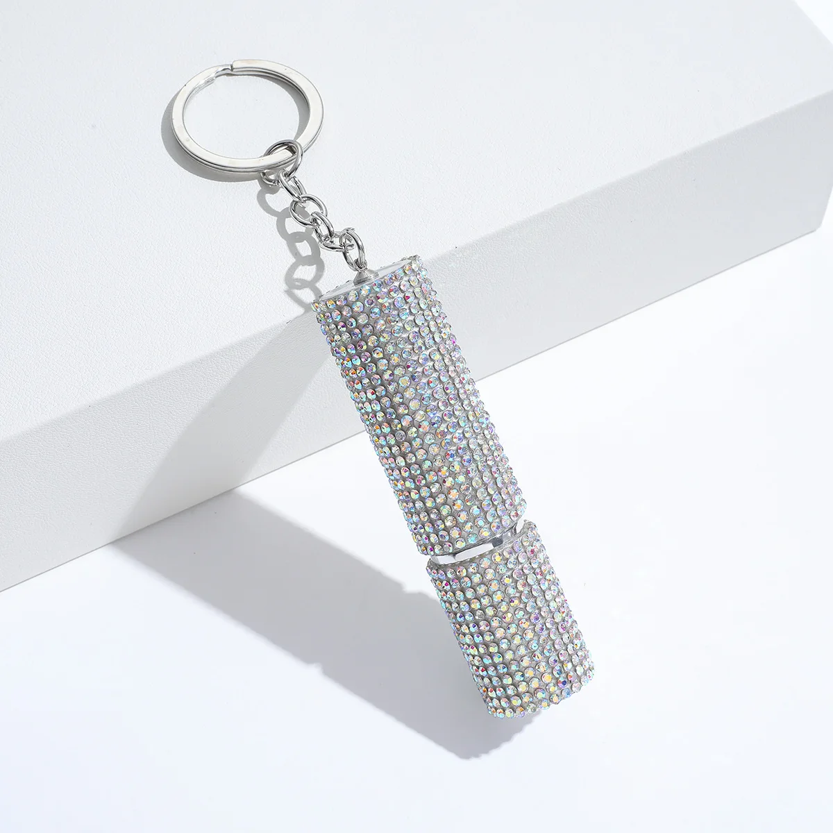 Refillable Mini 10ml Travel Diamond Rhinestone Spray Bottle Keychain Perfume Bottle Keychain Keyring