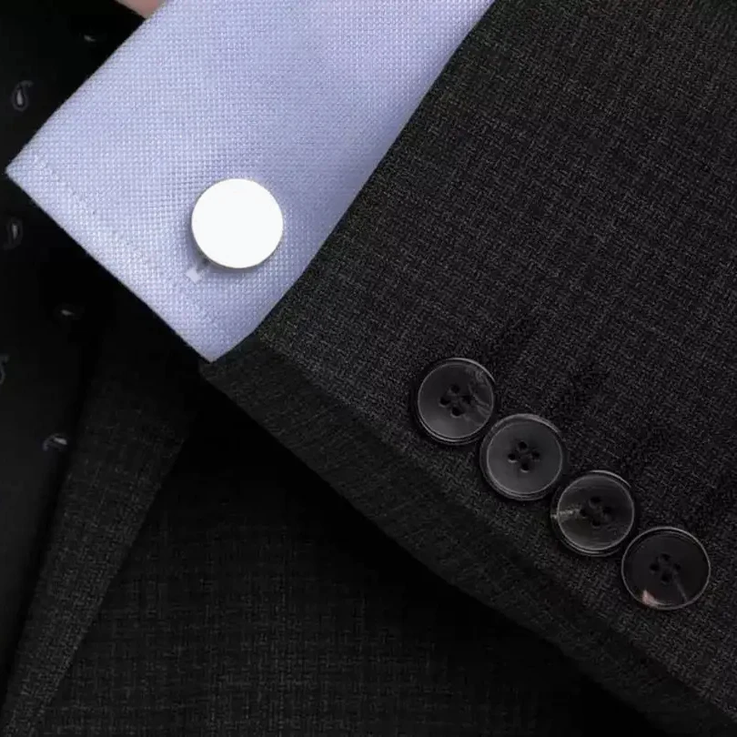 Mirror Steel Titanium Engraved Cuff Links  High Quality Round Oval Rectangle Blank Stainless Steel Cufflinks Men Jewelry Making