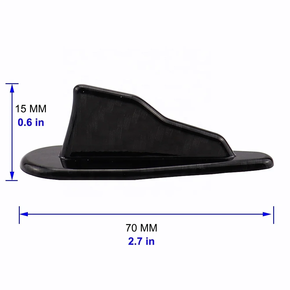 
1 pcs Car Tuning EVO Styling Shark Fin Diffuser Spoiler Wing Windshield Vortex Generator Universal for Roof Windscreen Bumper 