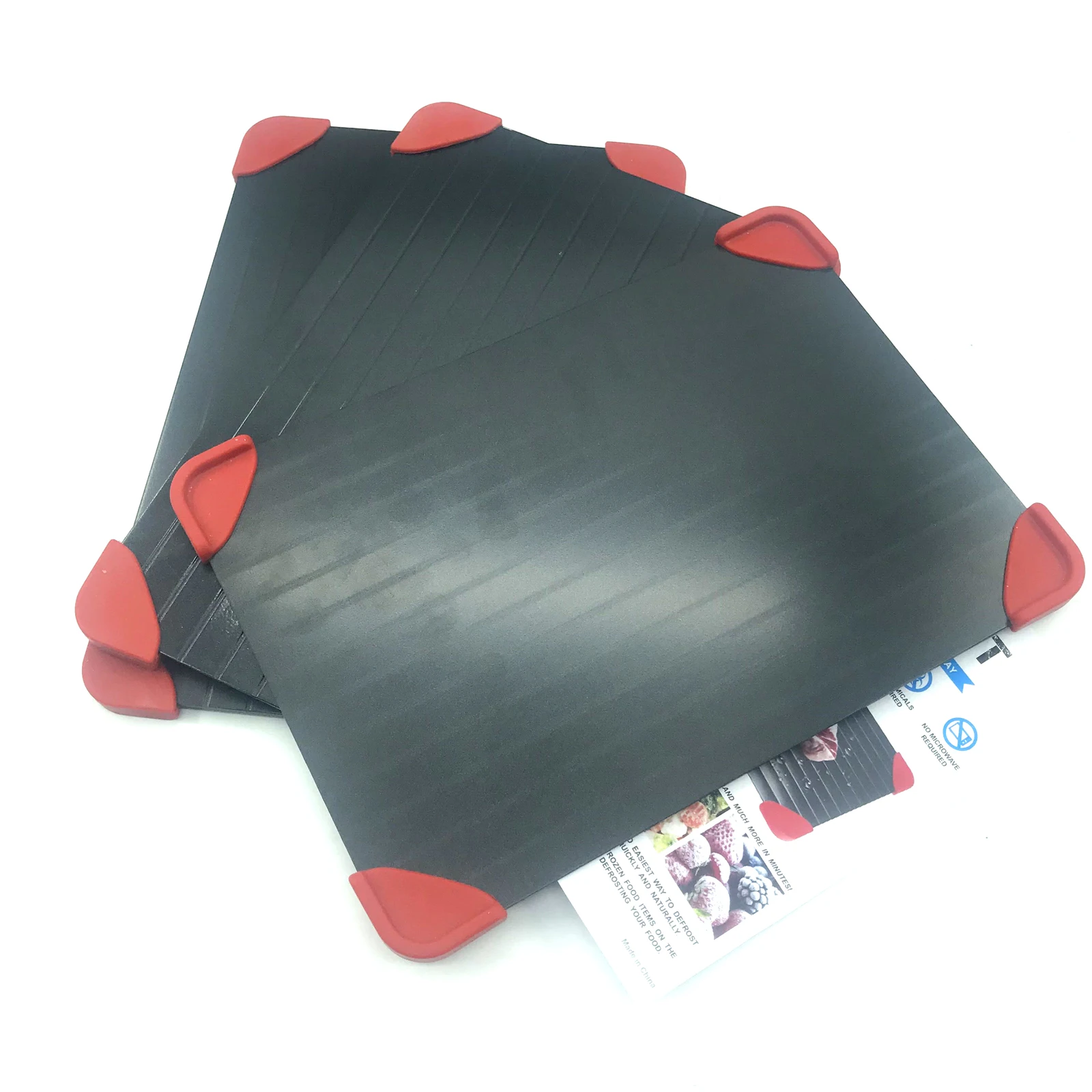 with red silicone foot 29.5*20.8*0.2cm fast defrosting tray SW2014991A