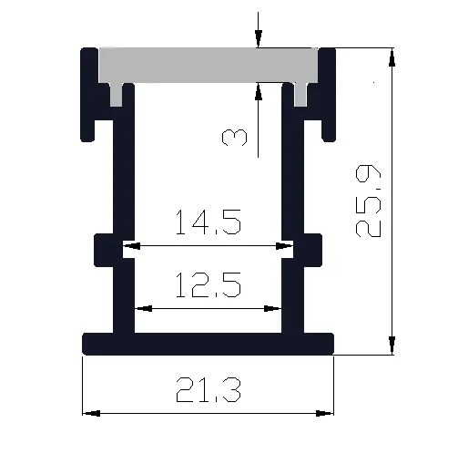 Glite perfectly recessed mounted GL-2610/GL-2126 aluminum profile custom length/color 21x26mm size used for floor/wall lighting