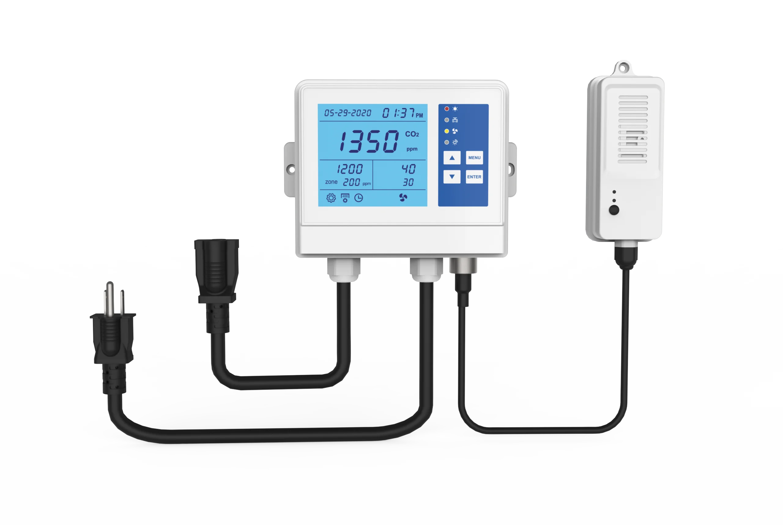 CO2 Controller WiFi Carbon Dioxide Controller CO2 Meter Monitor Relay Function, NDIR CO2 Sensor for Green House