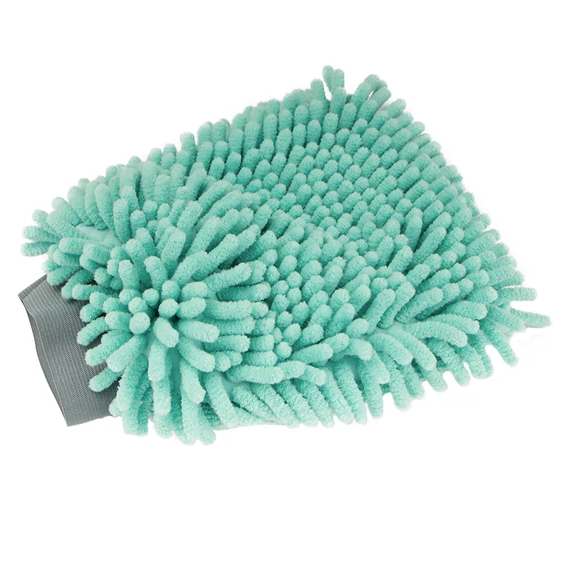Mint green Super Car Wash Mitt Premium Microfiber Chenille Scratch & Lint Free Car Cleaning Mitt