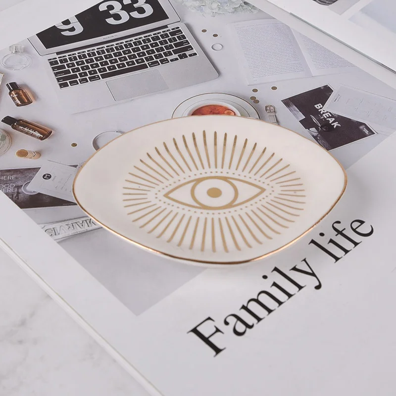 Eye-catching Ceramic Ring Holder & Trinket Dish - For Jewelry, Keys, and More
