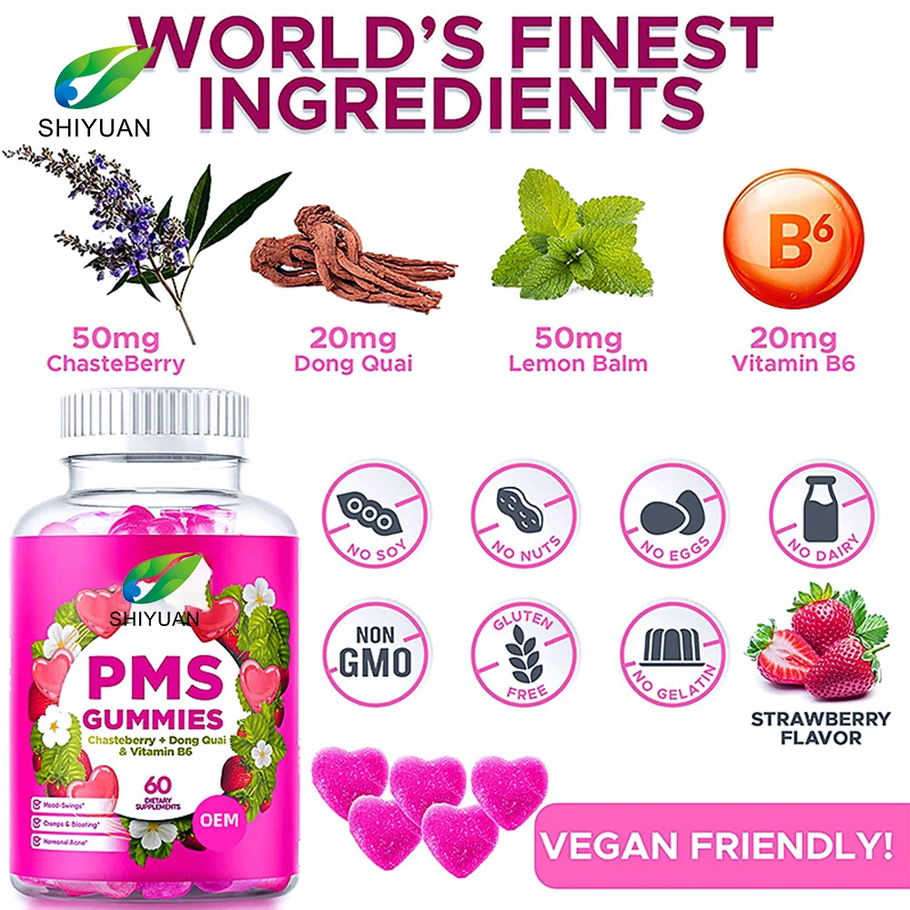 Factory customized natural PMS bio extracted nutritional supplements gummies Supporting female hormone balance health products