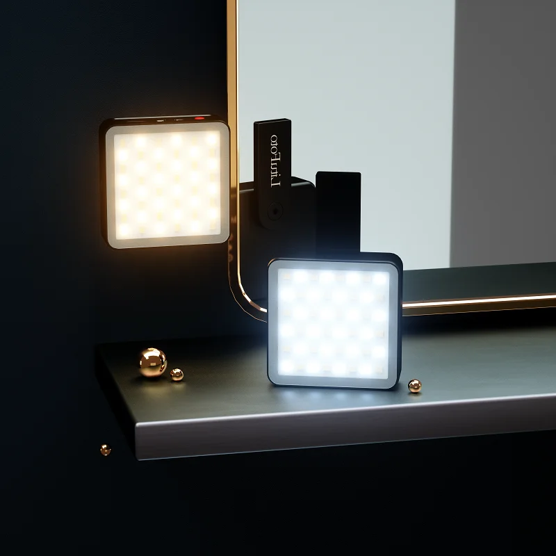 Rotatable Magnet Arm Mini LED Video Light photographic lighting equipment for conference live streaming Selfie Vlogging