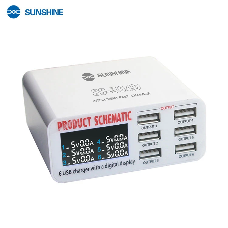 Sunshine SS-304D Quick Charge Port Usb Charger Adapter Universal Usb Multi Charger