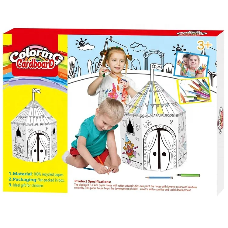 3d Diy Kids Art Crafts Paper Coloring Painting House Car Child Drawing Educational Toys For Children Toy