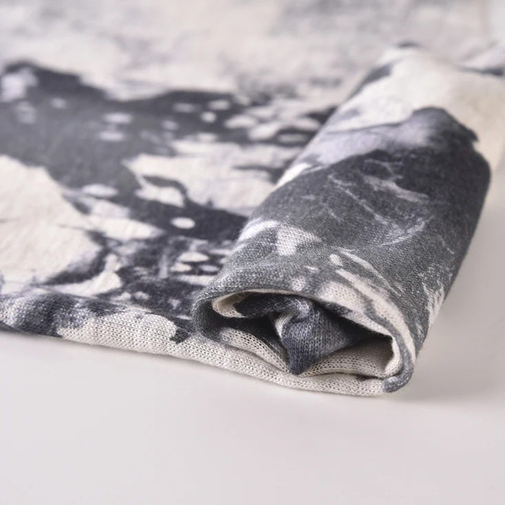 
100% Linen Fabric Printed Floral Eco Friendly Fabric Hemp Clothing 