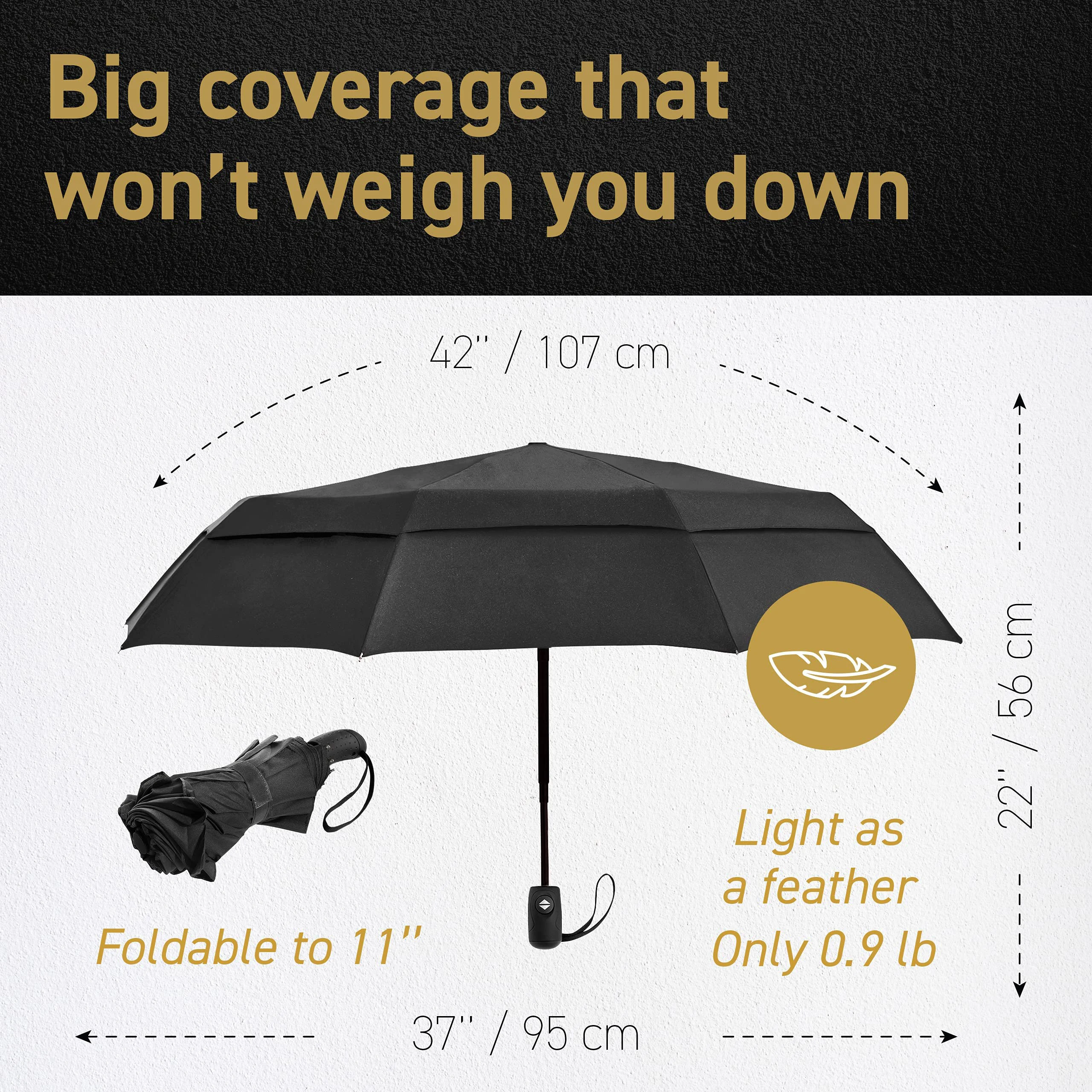 Hot Selling  High Quality Auto Open Travel  Folding Umbrella with logo Automatic Car Umbrella Shade