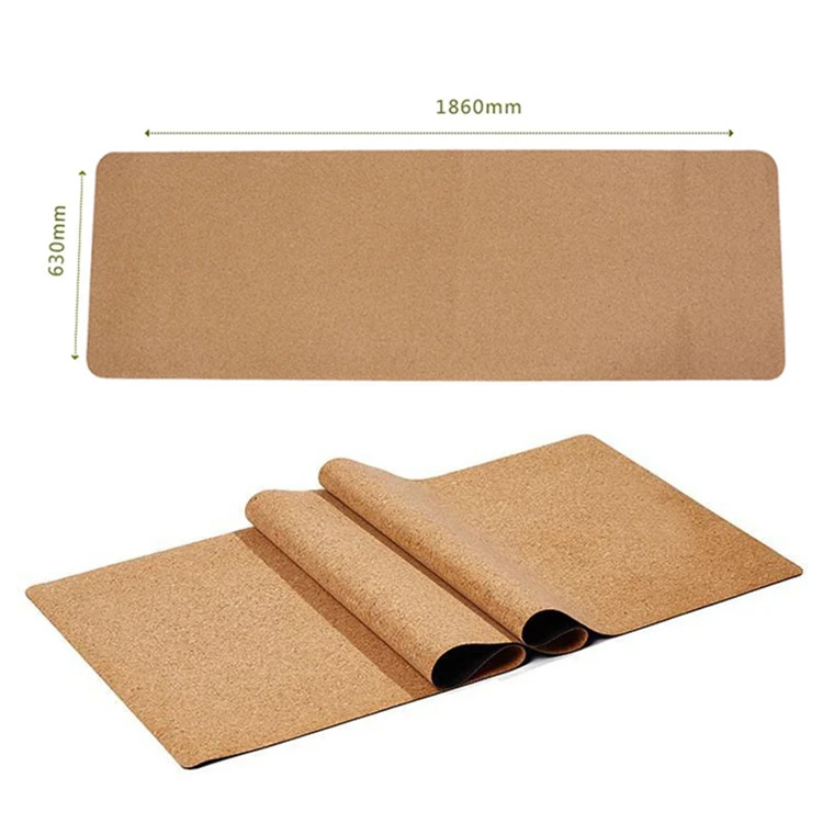 SHENGDE Organic Recycled Custom Print High Density Eco-Friendly High Quality Natural Cork Rubber Yoga Mat