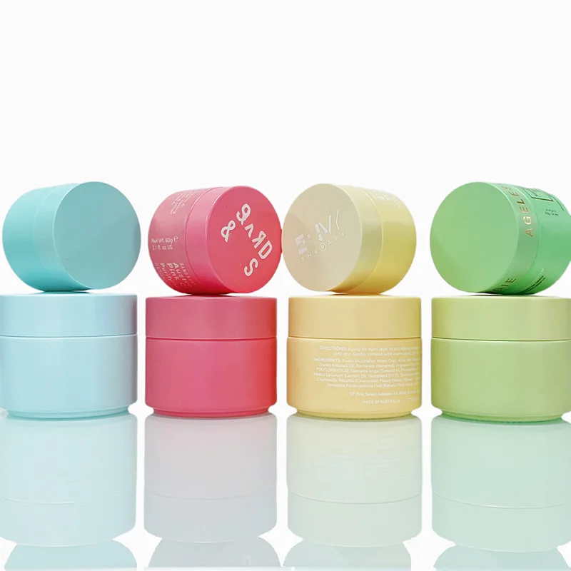 skincare cream container 1oz 50ml 100ml blue green luxury hair mask body butter scrub bath salt glass face cream cosmetic jar