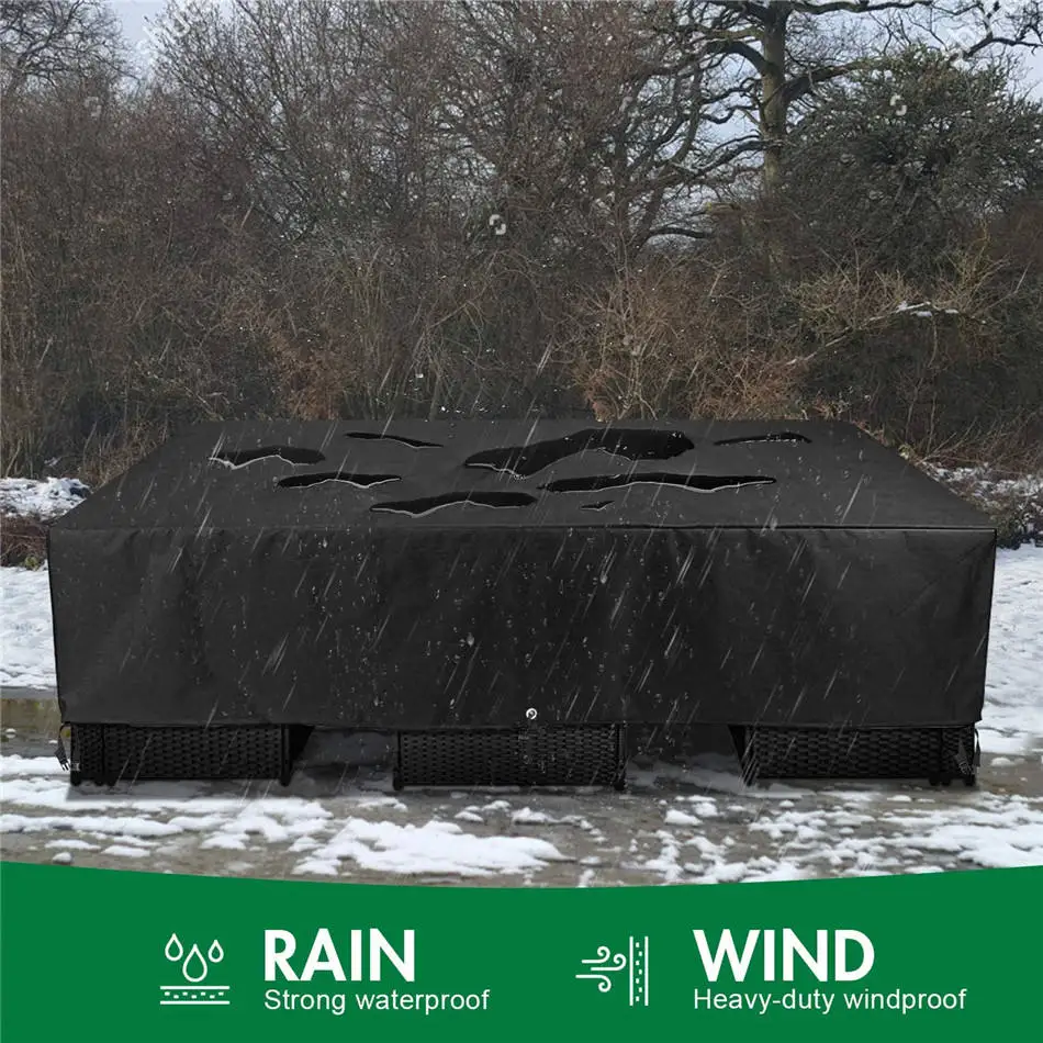 150 sizes Oxford Cloth Furniture Dustproof Cover For Rattan Table Cube Chair Sofa Waterproof Rain Garden Patio Protective Cover