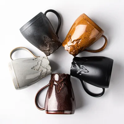 Винтажная индивидуальная тисненая чайная и водная разделительная кружка с крышкой Yamagata