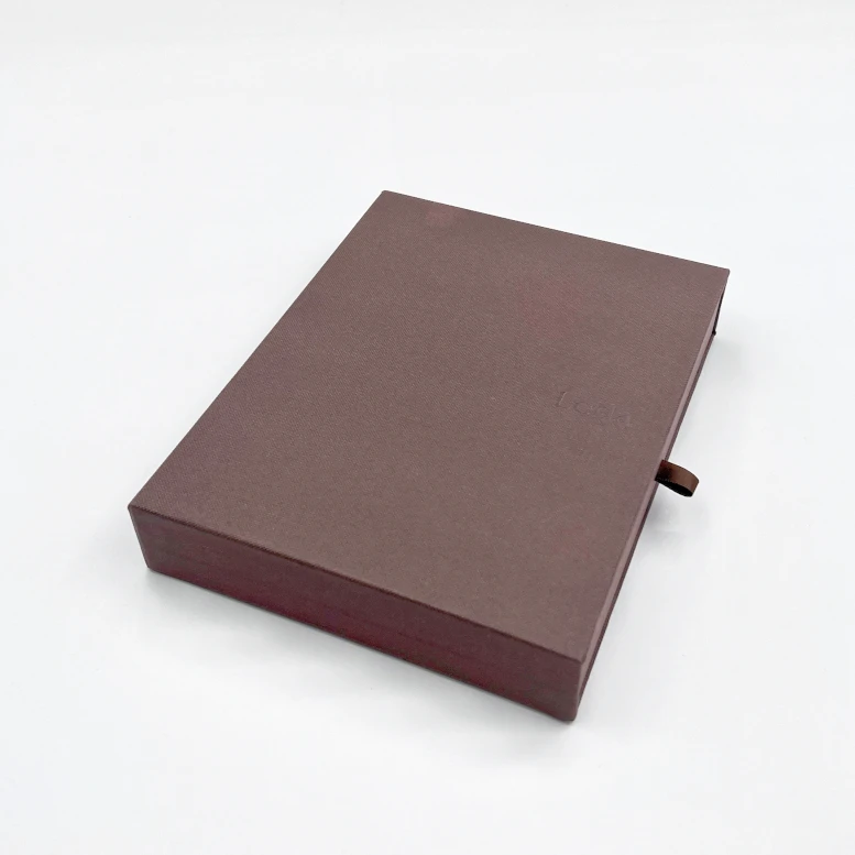 Custom luxury high-end belt gift packaging box art paper sliding drawer box for packing belt tie purse