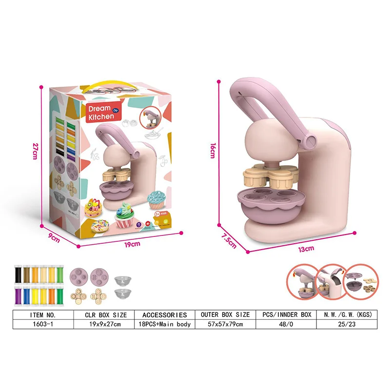 Color Clay Noodle Machine Diy Simulation Plasticine Modeling Play Toy Set Plasticine Mold Tool Toys