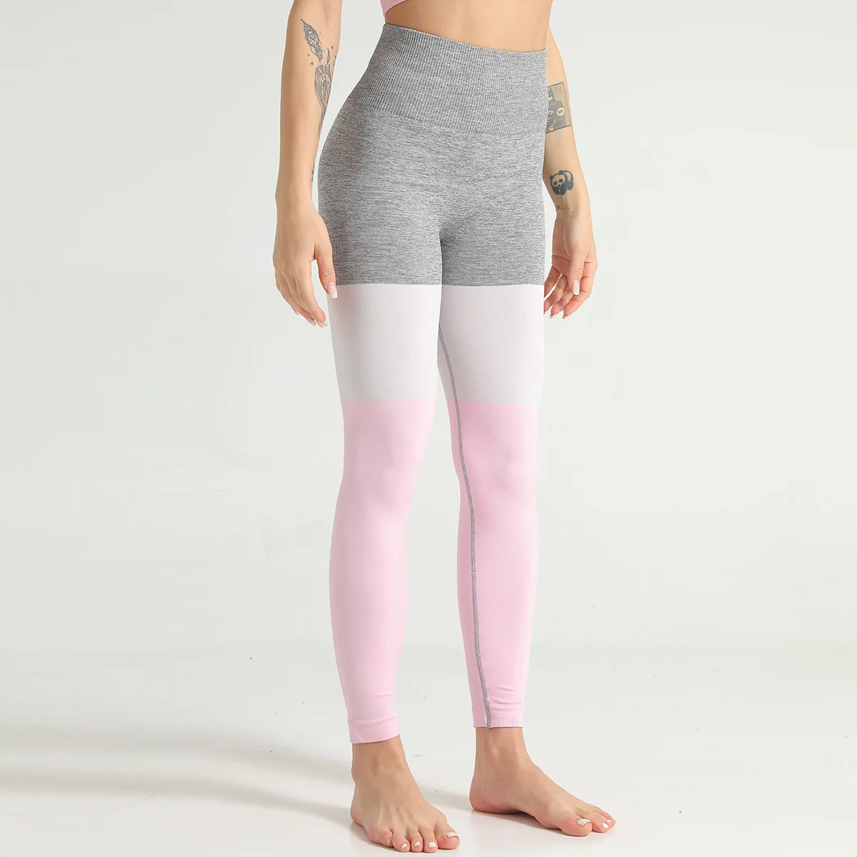 
Лидер продаж, леггинсы для фитнеса и йоги с высокой талией и антицеллюлитным сочетанием, женские спортивные штаны для тренировок  (1600196442705)