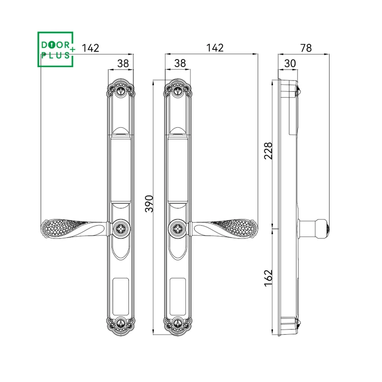 Doorplus Fingerprint Keyless Smart Door Handle Lock Tuya Lock Biometric Fingerprint Digital Keyless Entry Smart Door Lock