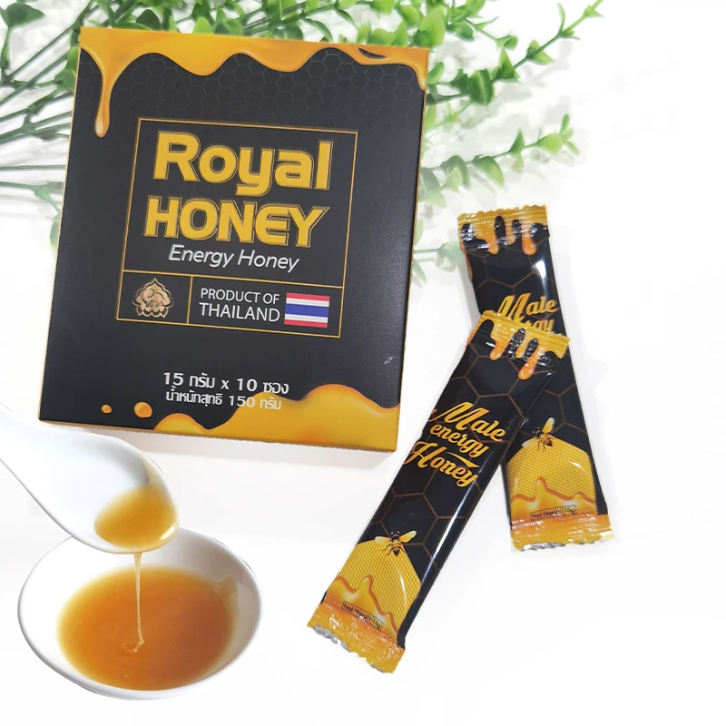 OEM Organic Supplements Private Label Royal Honey 10 Sachets Box of VIP Honey for Men