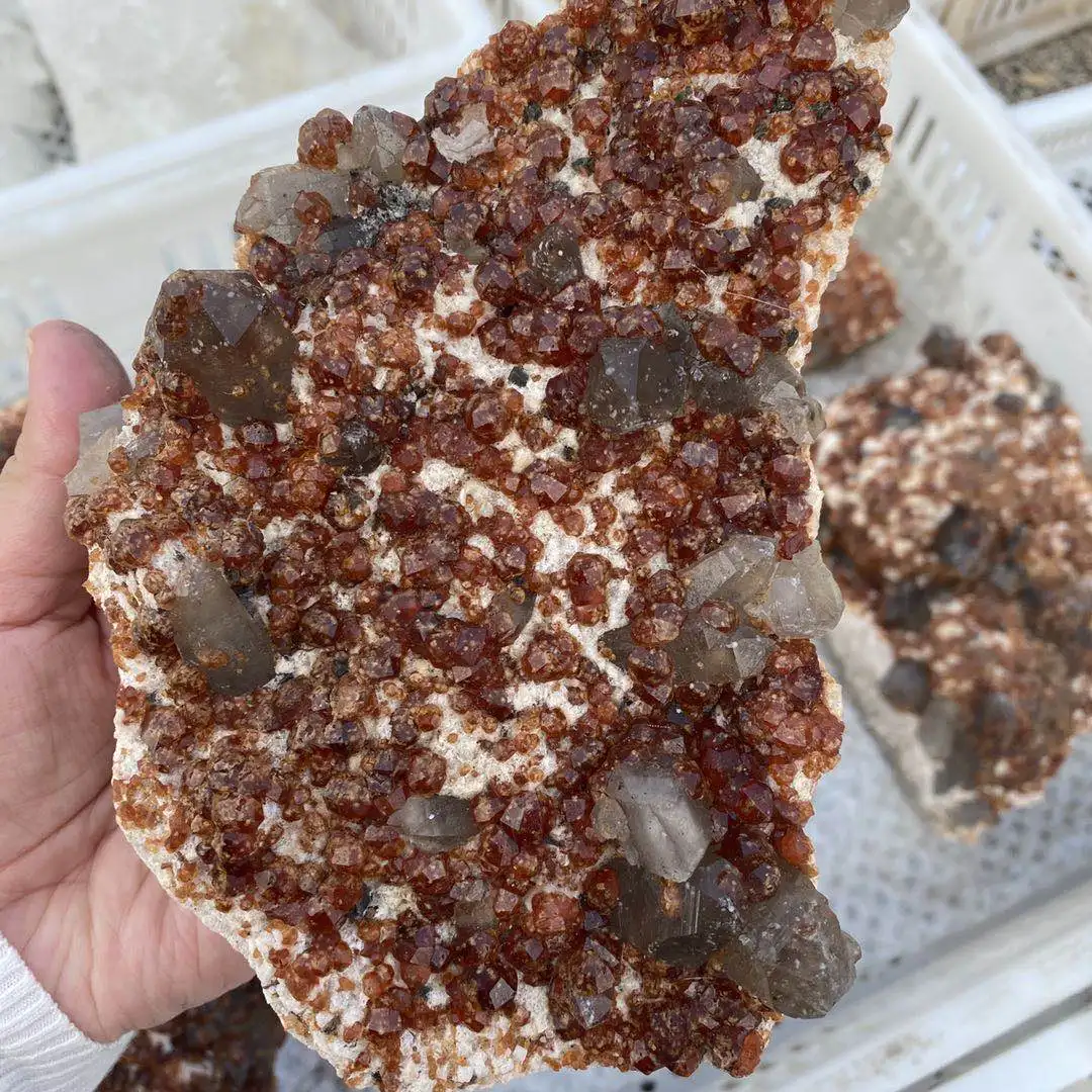 Natural garnet mineral specimen raw garnet garnet cluster rough specimen