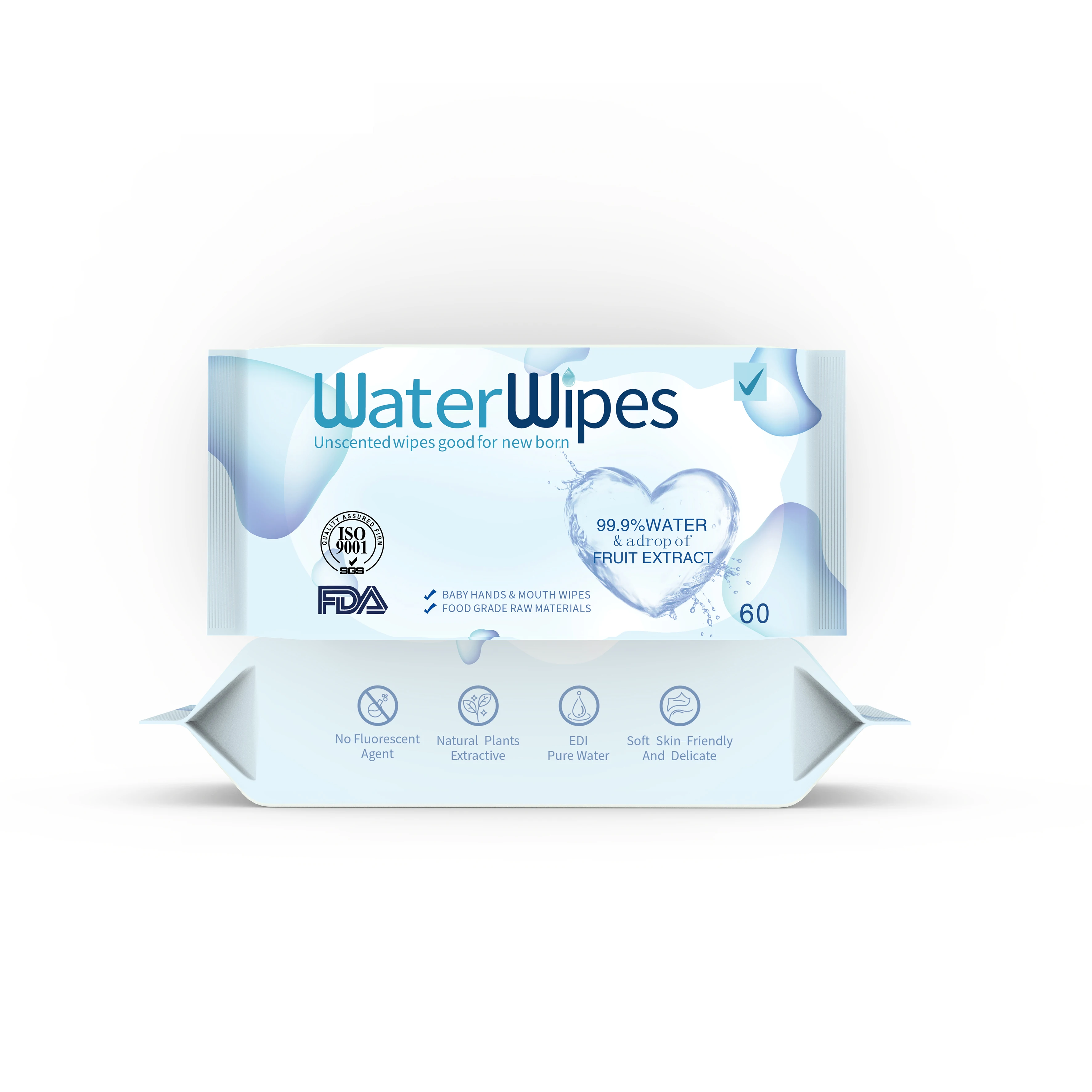 High Quality Organic Sensitive Custom Private Label Baby Feminine Water Wet Wipes