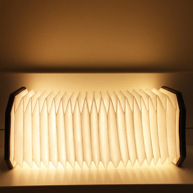 
2021 hot sell portable accordion table night light usb charging lamparas wooden lamps home decor organ lamp 