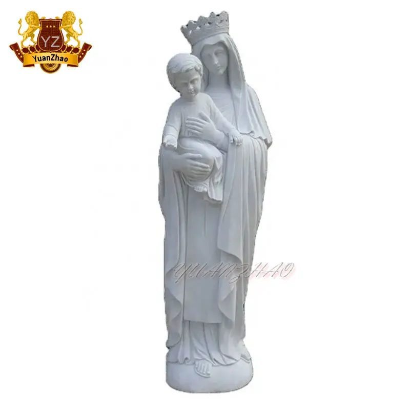 Modern Style Life-Size Christian Religious Granite Statue Outdoor Buddha Sculpture of Mary and Saint Beautiful Marble Design